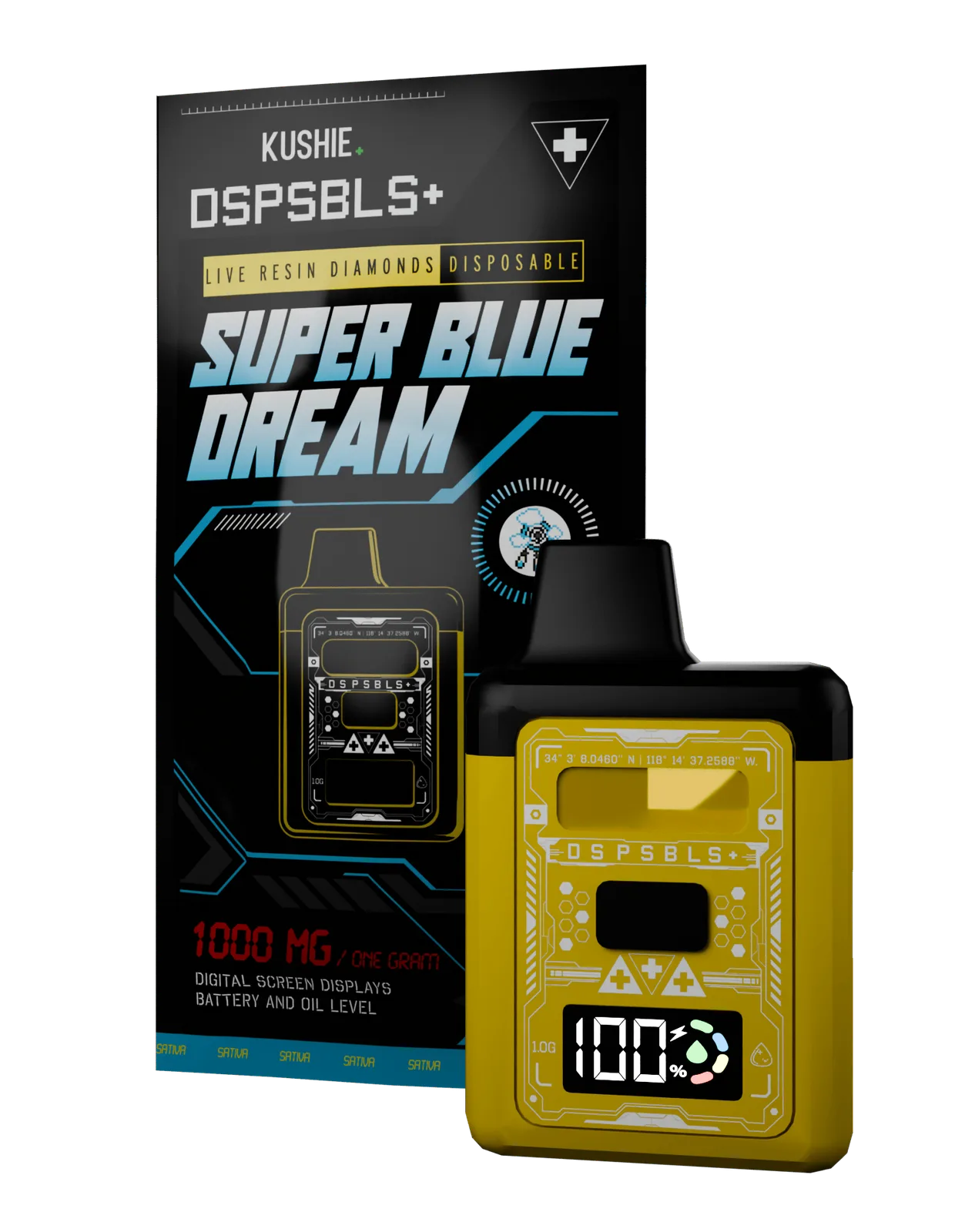 Super Blue Dream (Sativa) - DSPSBLS+ 1G Live Resin Diamonds All In One