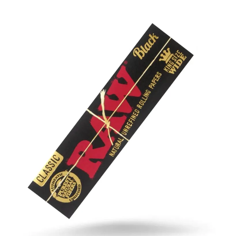 RAW BLACK KING SIZE WIDE ROLLING PAPERS