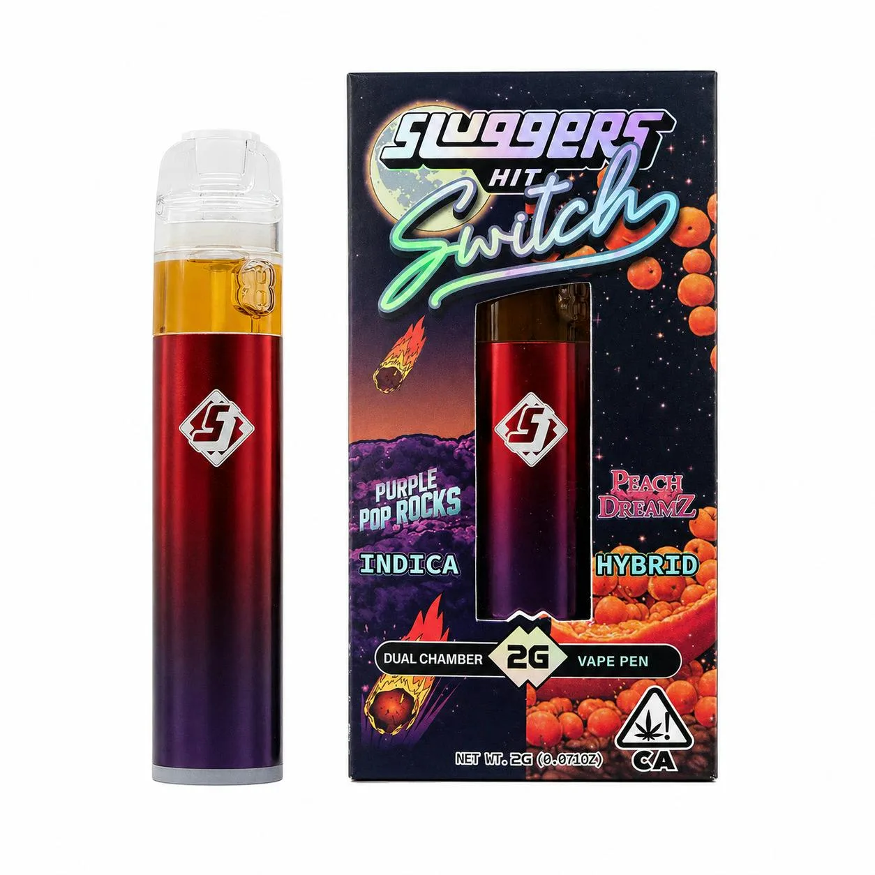 Sluggers Switch Purple Pop Rocks x Peach Dreamz Disposable Pen 2g