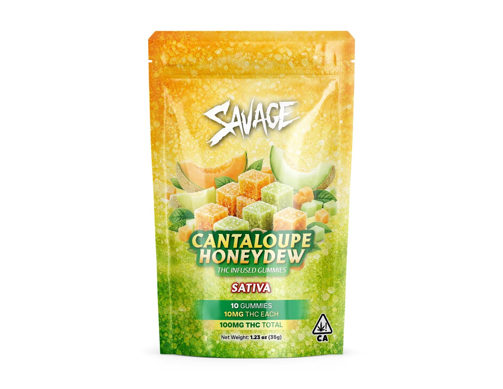 Cantaloupe Honeydew 100mg 10-Pack Gummies - Sativa