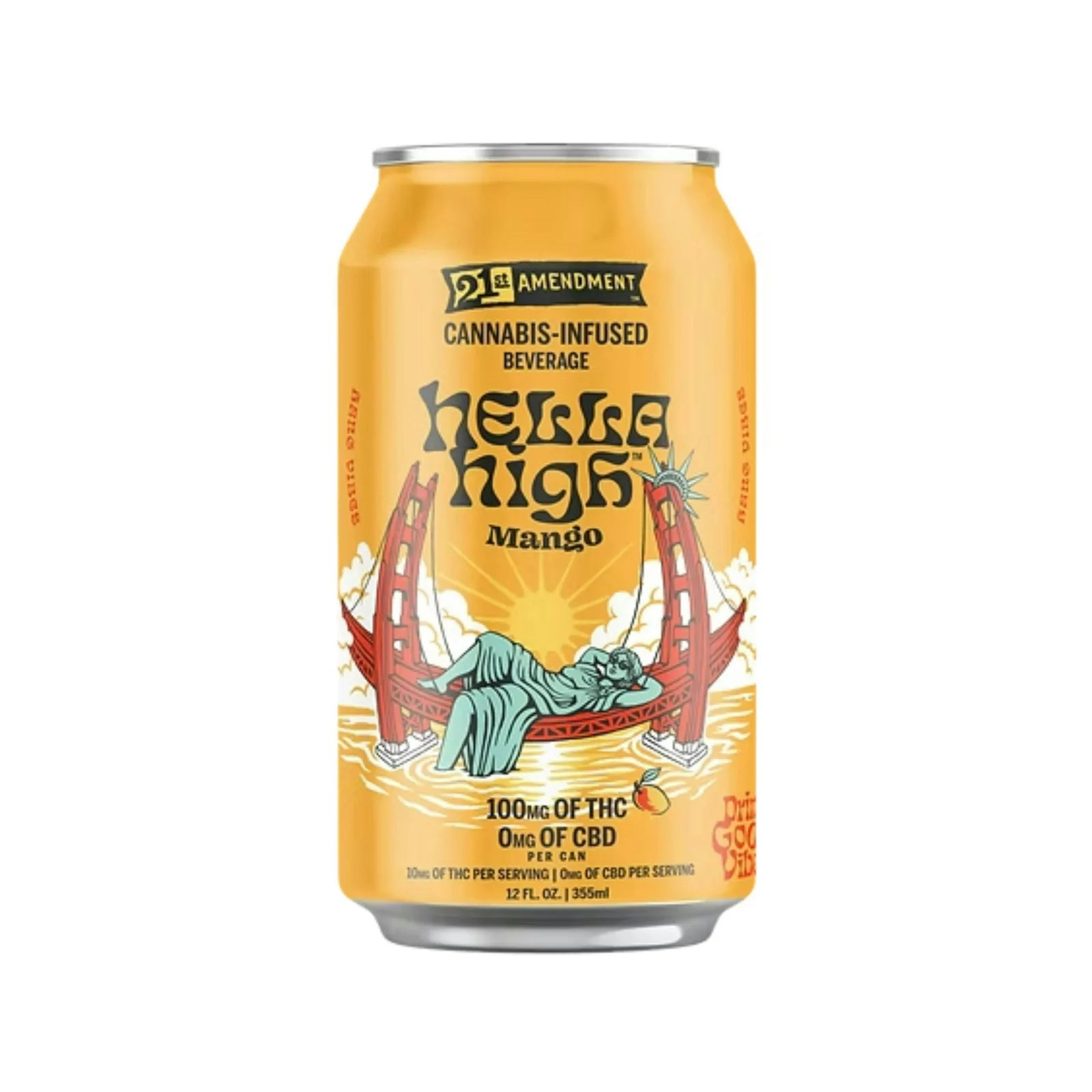 Manzanita Naturals - 21st Amendment | Hella High Mango Beverage 12oz - 100mg - 1 gram