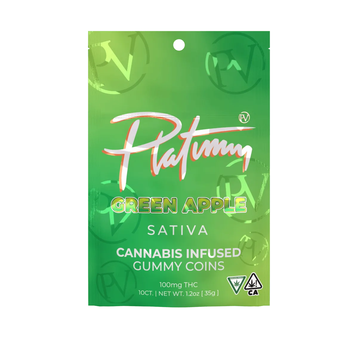 Platinum Vape 100mg Gummies - Green Apple (Sativa)