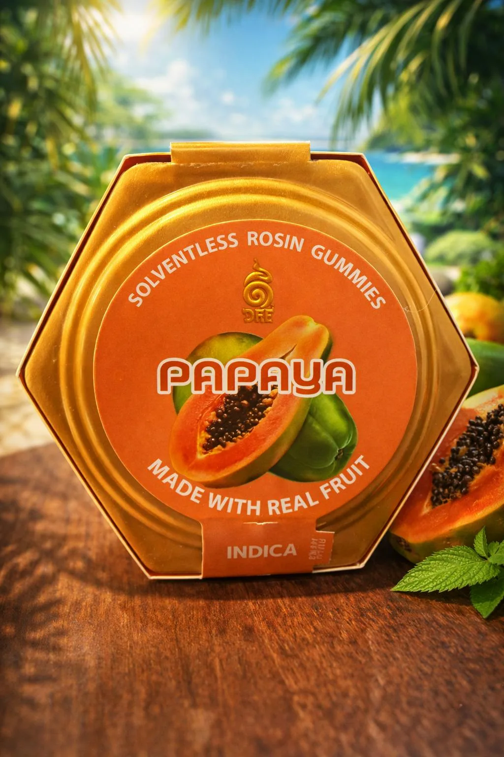 Dee Thai Solventless Rosin Gummies - Restore - Papaya THC/CBD