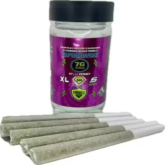 Supercharged - Raspberry Cooler 5pk Infused Pre Rolls 7g - 7 g
