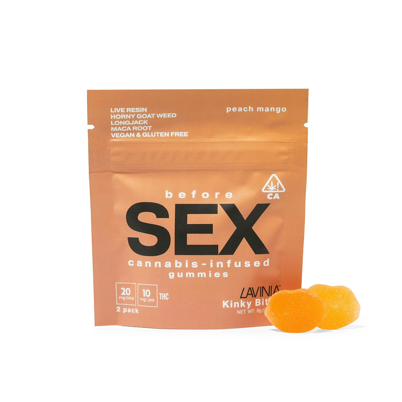 Kinky Bites – Peach Mango (2-Pack, 20mg THC)