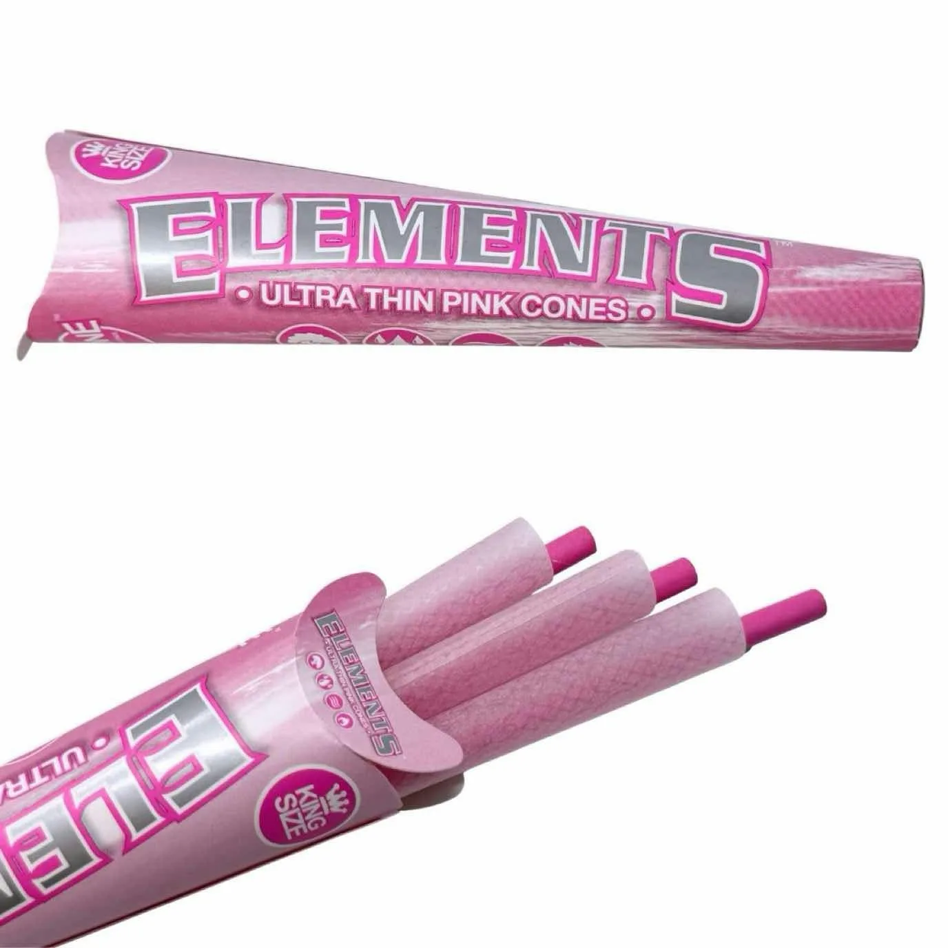 Kolas Elements King Size Ultra Thin Pink Cones 3pk