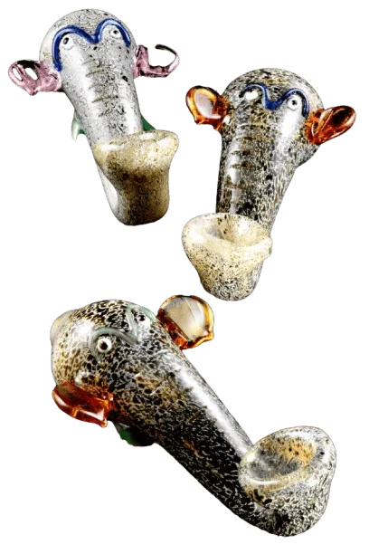 CRCL - 5" SILVER FUMED GLASS ELEPHANT HEAD PIPE (AP256)