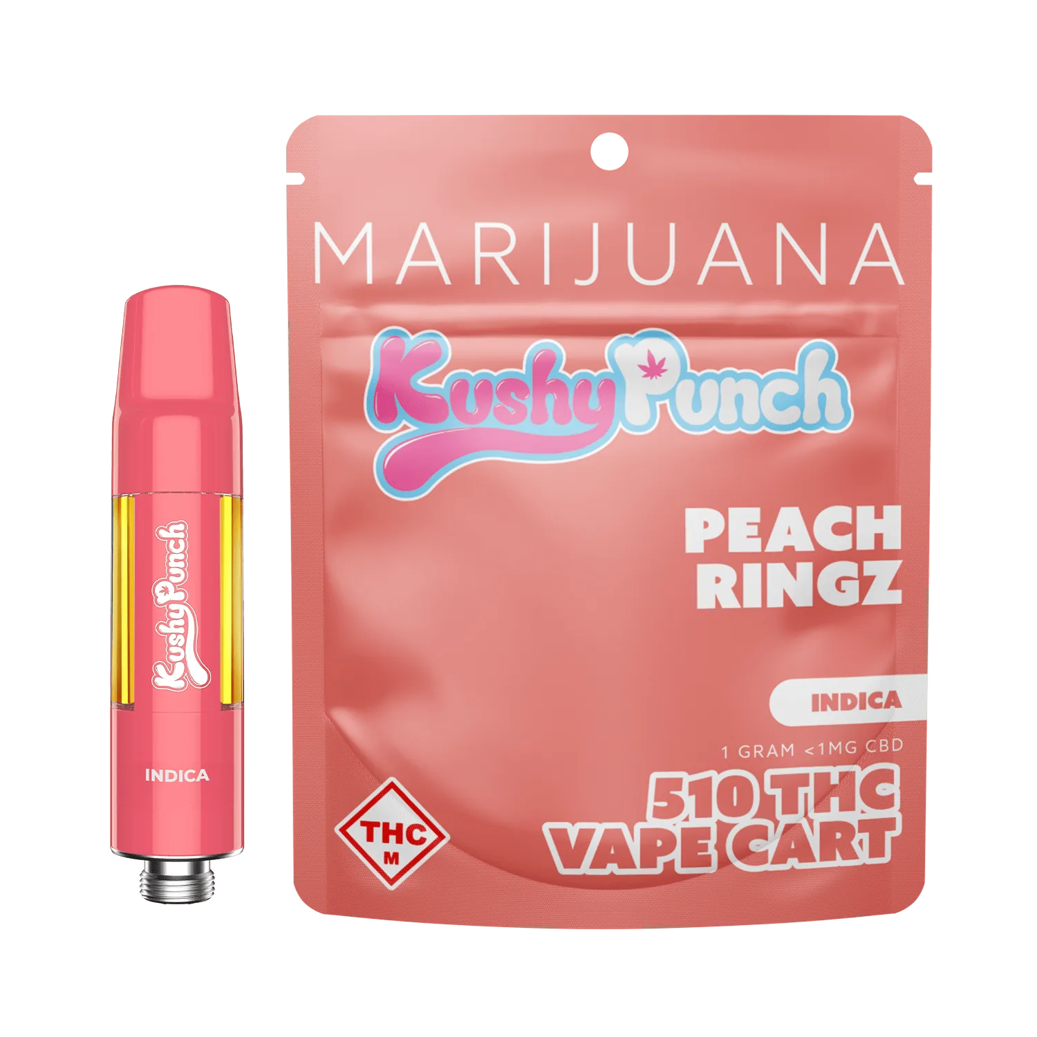 1G Kushy Punch 510 Vape Cart - Peach Ringz