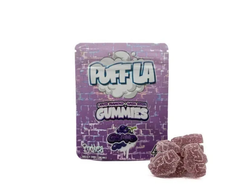 Grape– Liquid Diamond + Hash Rosin Gummies (Indica) | Puff LA