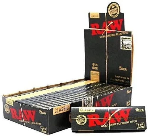 Z Wave RAW Black 1 1/4 Papers Rolling Papers