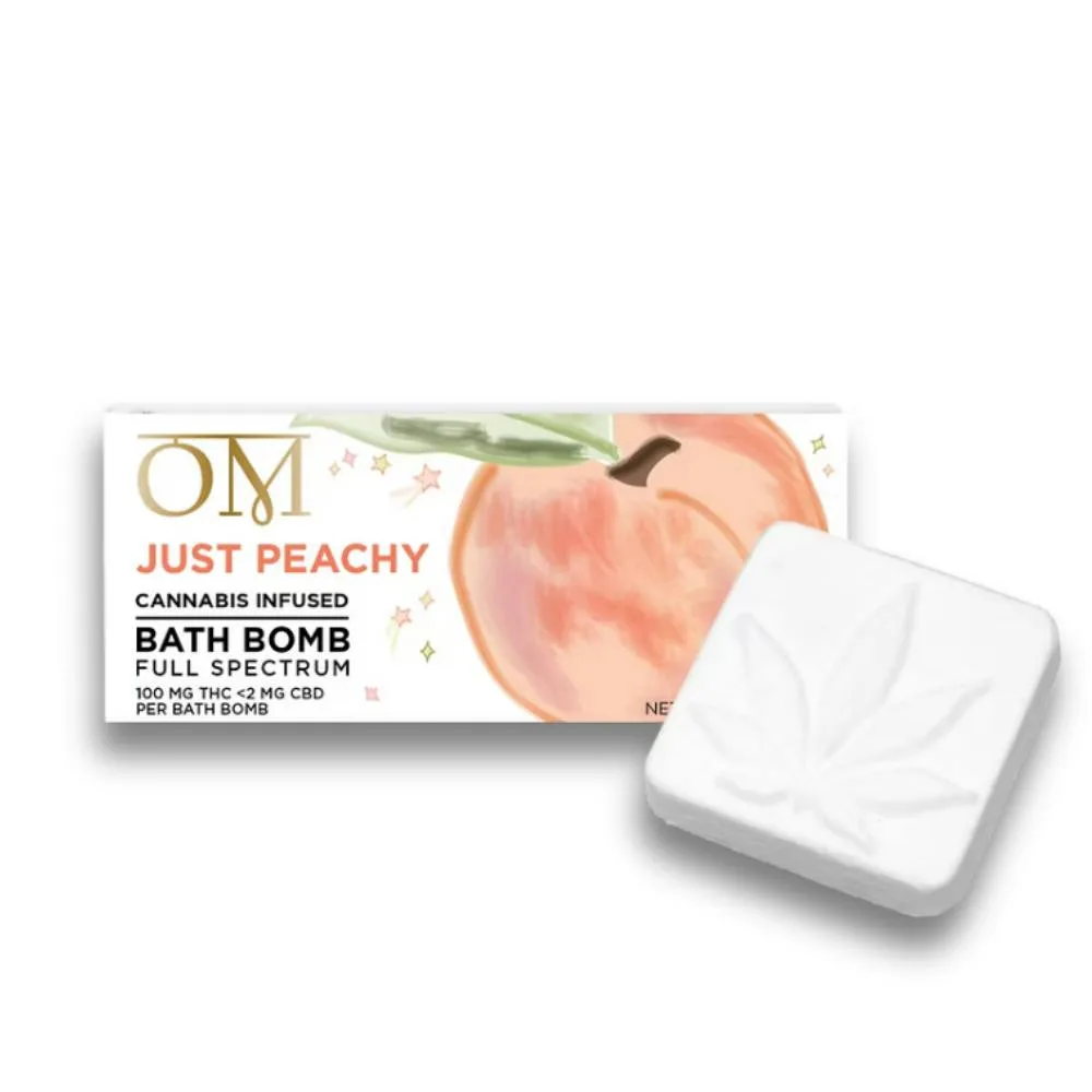 100mg THC Just Peachy Bath Bomb - OM Living