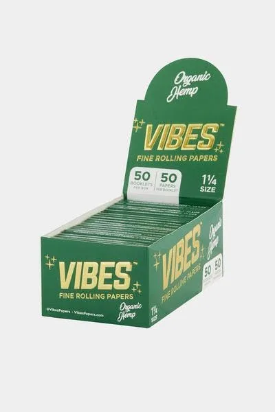Vibes King Size Slim Hemp Rolling Papers - Red 33ct