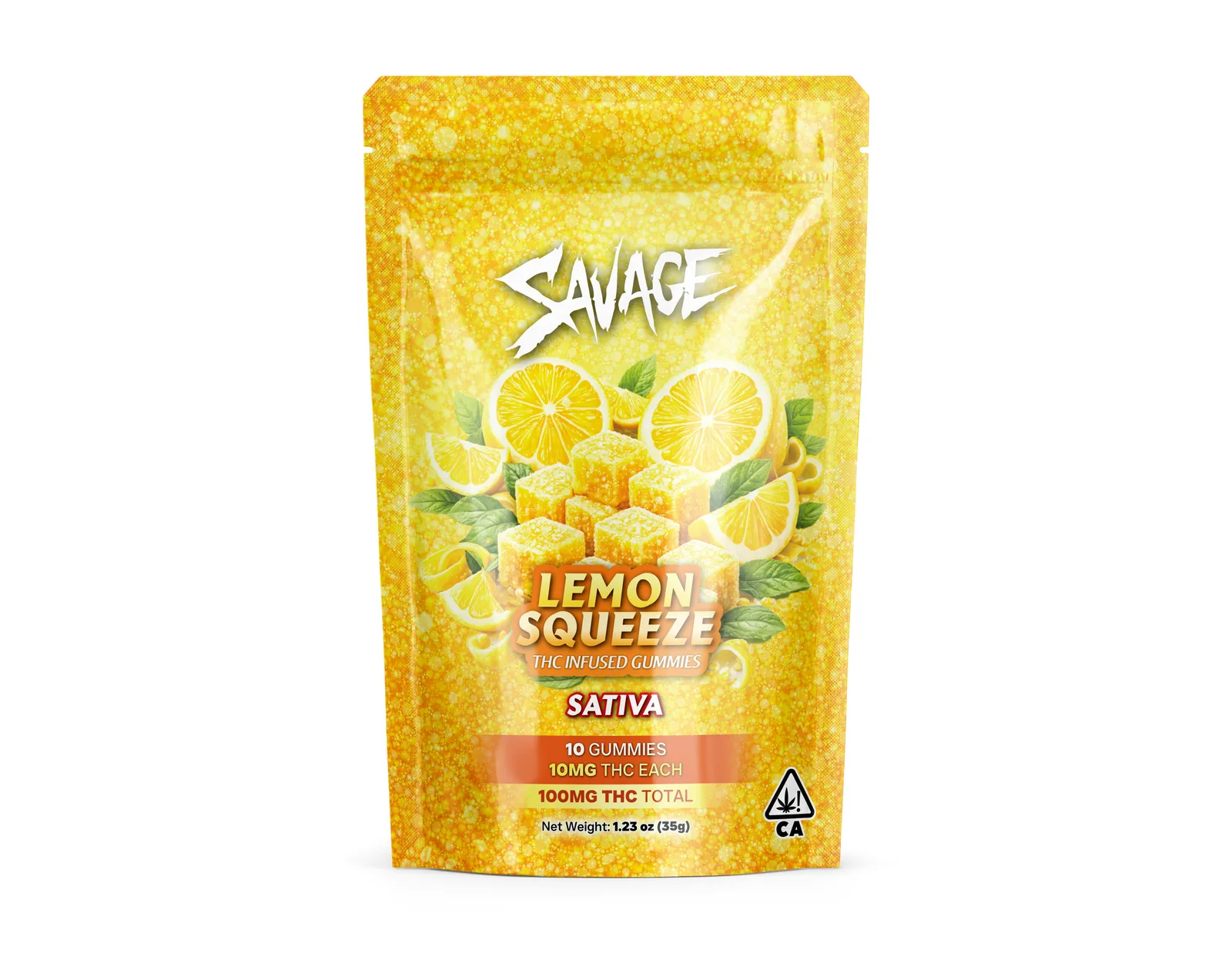 Lemon Squeeze 100mg 10-Pack Gummies - Sativa