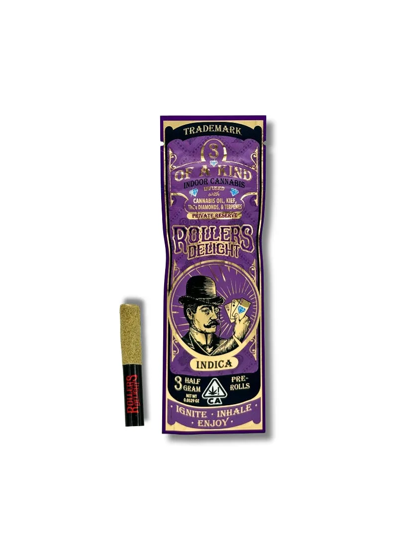 3 of a Kind Gold | Cherry Cough | Infused Preroll | 1.5g | Indica