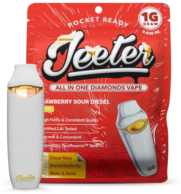 JEETER: Strawberry Sour Diesel 1g Premium Liquid Diamonds AIO (S)