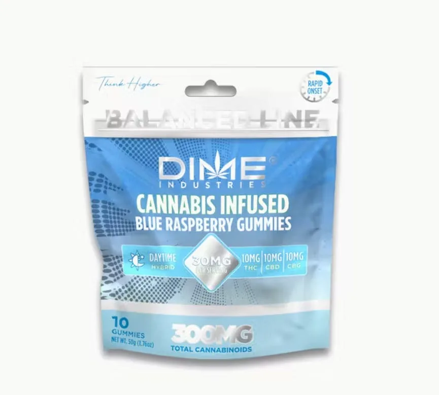 Dime Industries Balanced Line Blue Raspberry "Afternoon" CBG Gummies