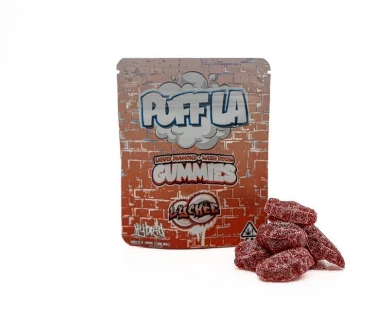 Lychee– Liquid Diamond + Hash Rosin Gummies (Hybrid) | Puff LA