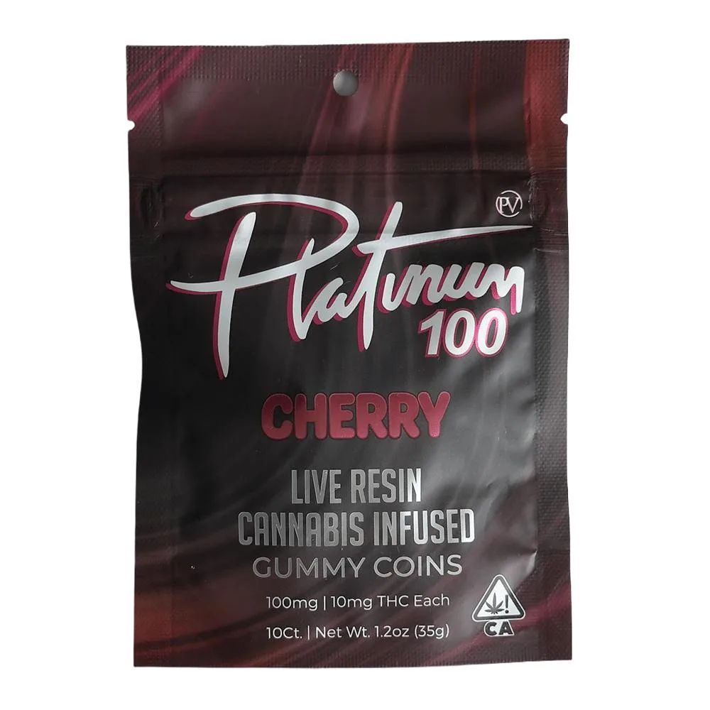 Platinum Vape - Cherry - 100mg Live Resin Gummies - Gummies - Hybrid