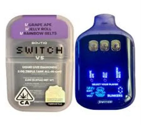 BOUTIQ SWITCH V5-2G (I)GRAPE APE(I)JELLY ROLL(I)RAINBOW BELTS TRIPLE TANK DISPO