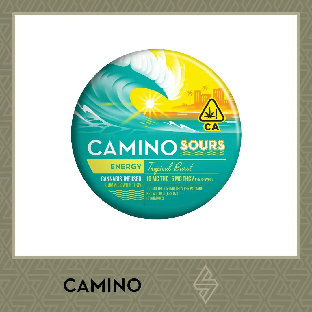 CAMINO SOURS | TROPICAL BURST 2:1 (THC:THCV) | GUMMIES - 100 mg - 10 Pack