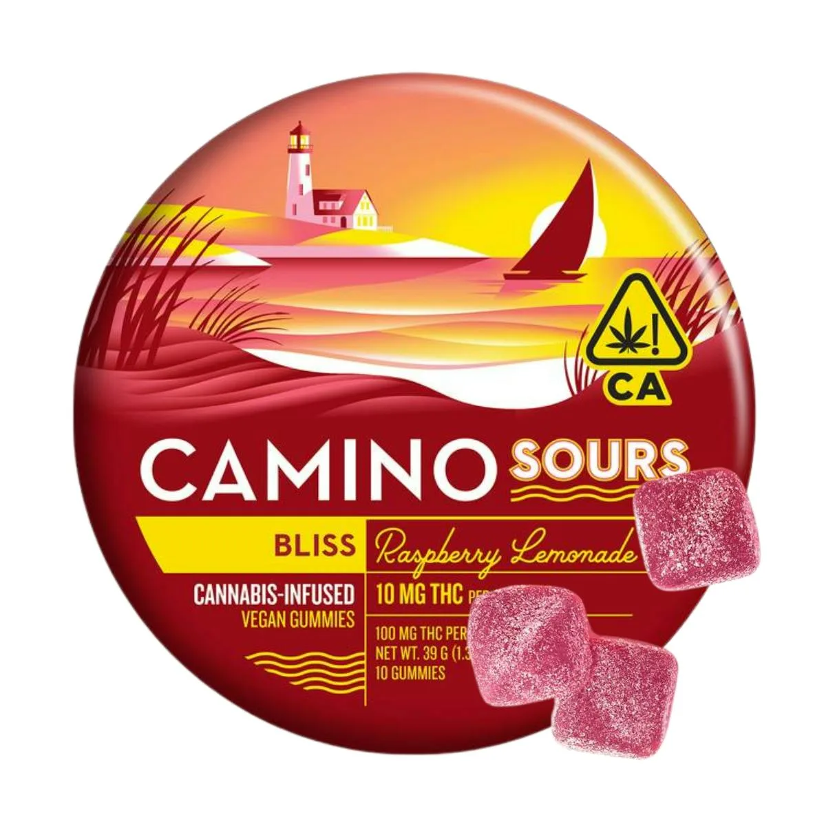 Raspberry Lemonade (Bliss) (H) | 100mg Sours Gummies | Camino