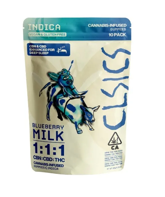 CLSICS - 100mg Blueberry Milk 1:1:1 CBN Gummies