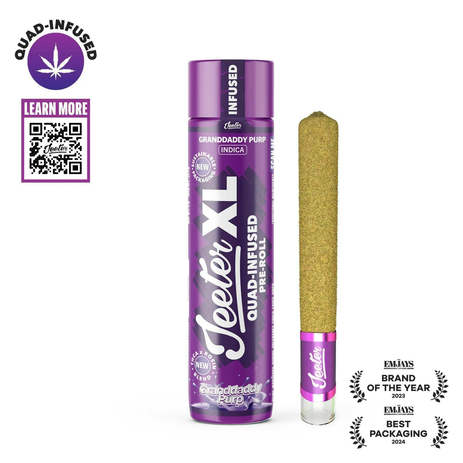 Jeeter | Granddaddy Purp | XL Quad-Infused Joint | 2g