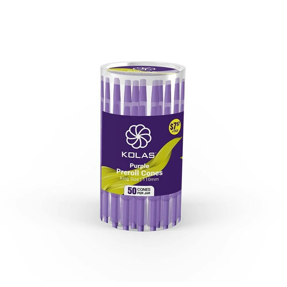 Kolas Branded Pre-roll Cones King Size 50pk Purple