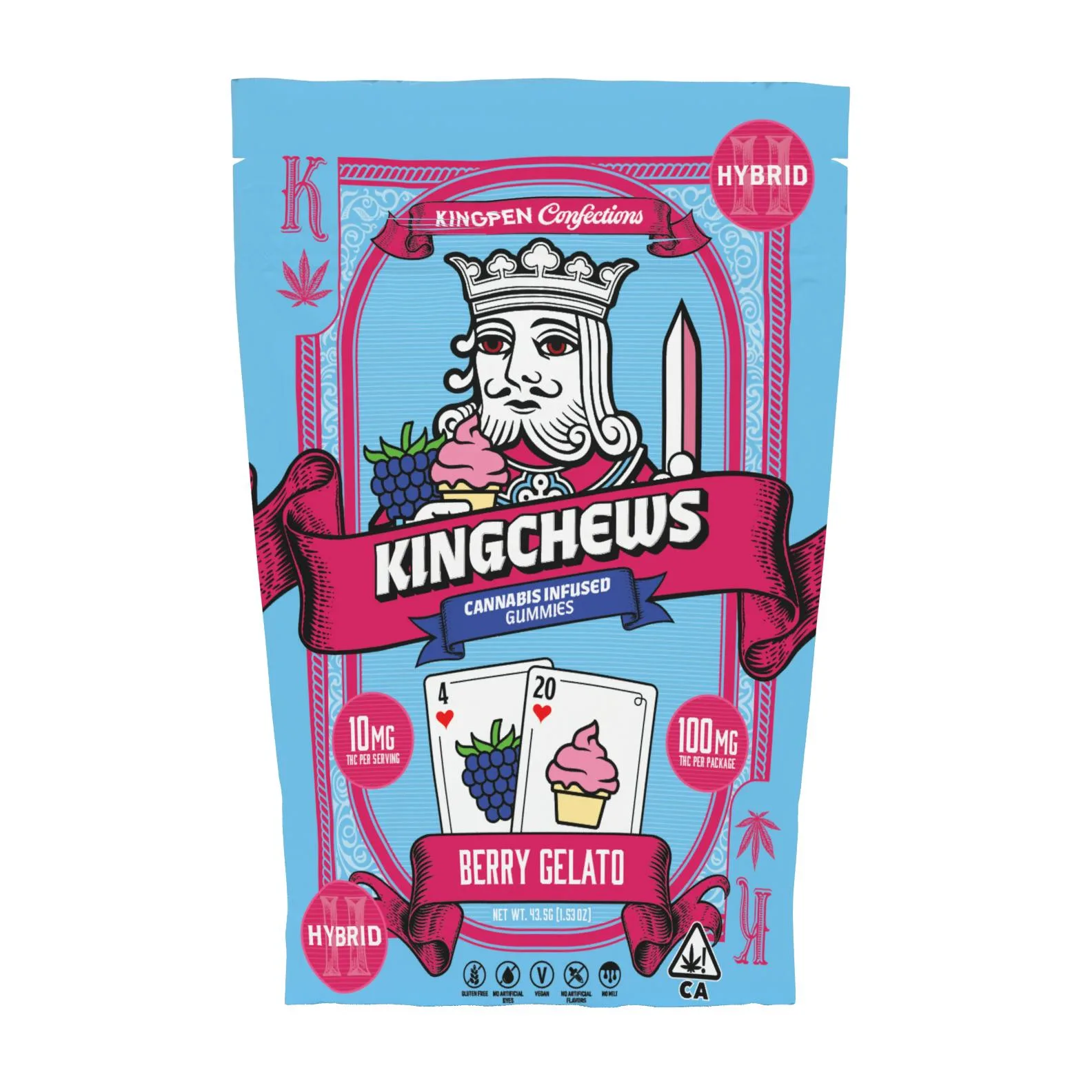 Kingchew - Berry Gelato Gummies- 100mg THC
