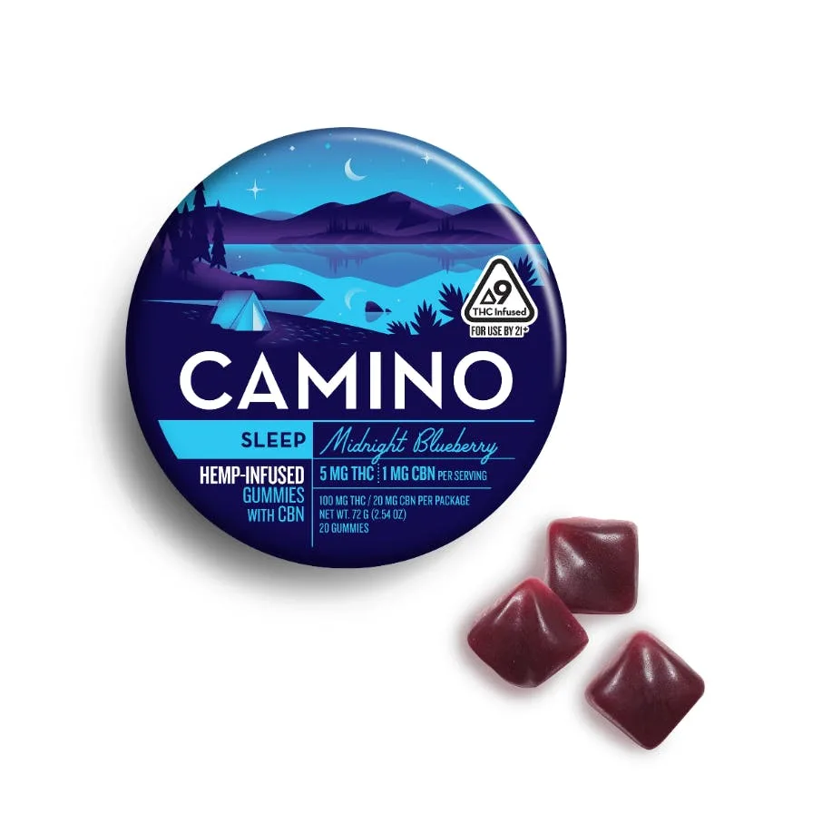 Kiva Camino Gummies Midnight Blueberry CBN 5:1