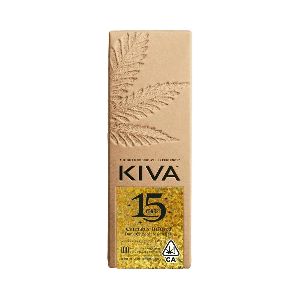 KIVA - Sea Salt Dark Chocolate Bar 100mg