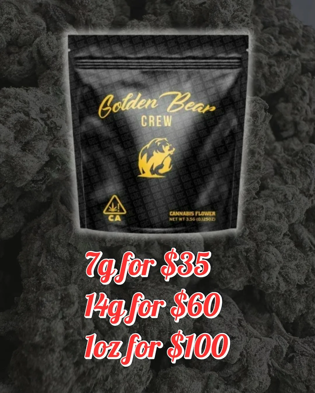 Golden Bear - Indica Popcorn - 7g