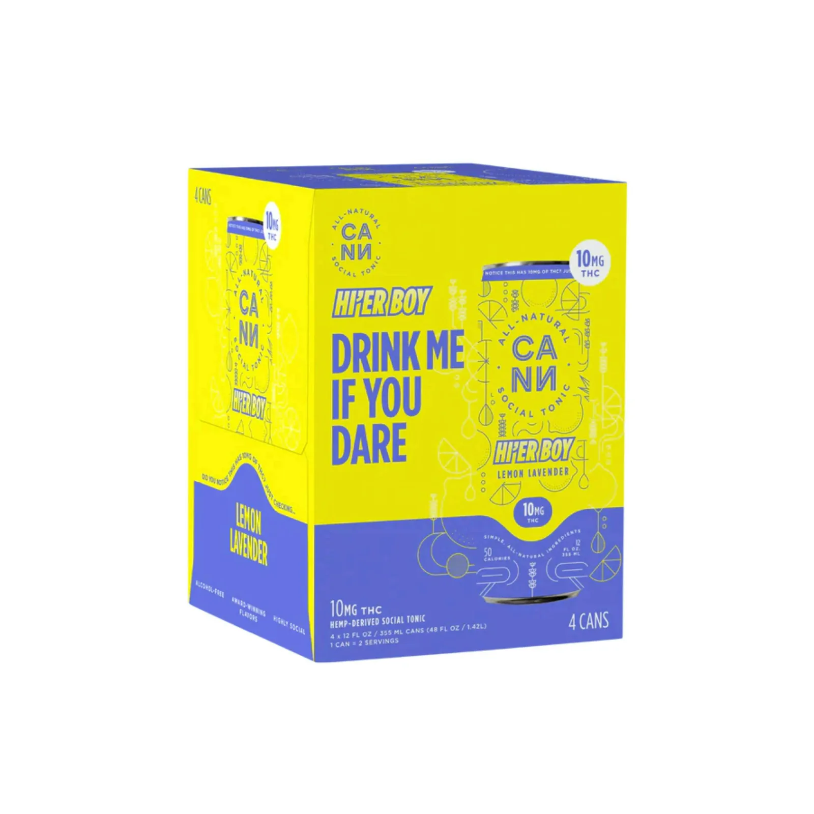 CANN Drinks - Hi-er Boys | Lemon Lavender 4 Pack - 40mg