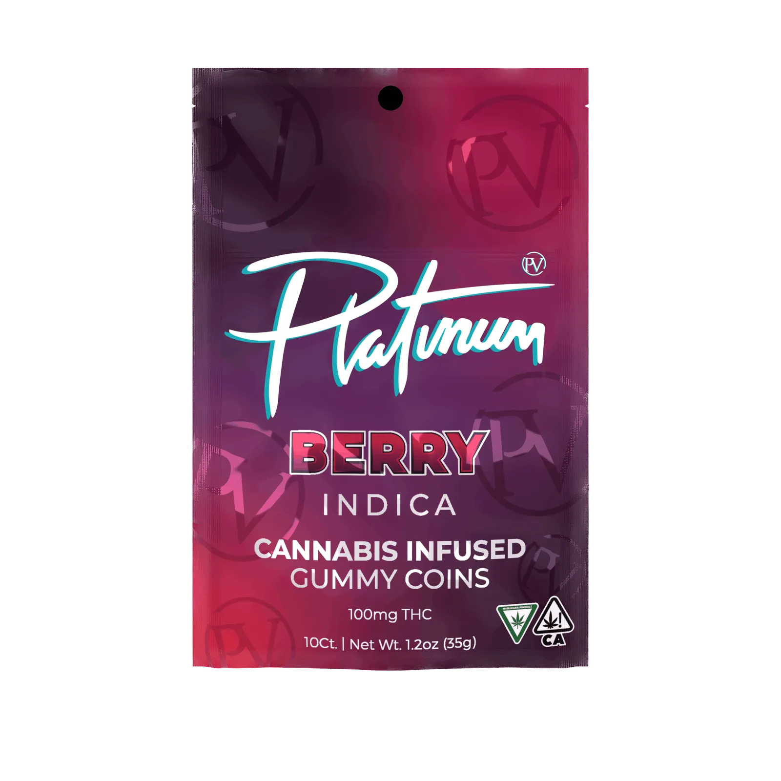 Platinum Berry Gummies 10pc 100mg THC (Indica)