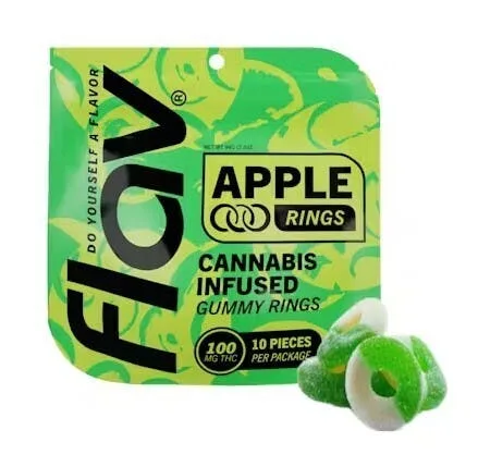 FLAV: Green Apple Live Resin Gummy Rings 100mg (H)
