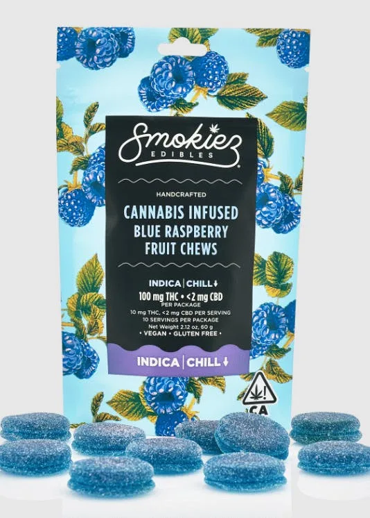 Smokiez - 10pk Fruit Chews | 100mg | Blue Raspberry - Gummies