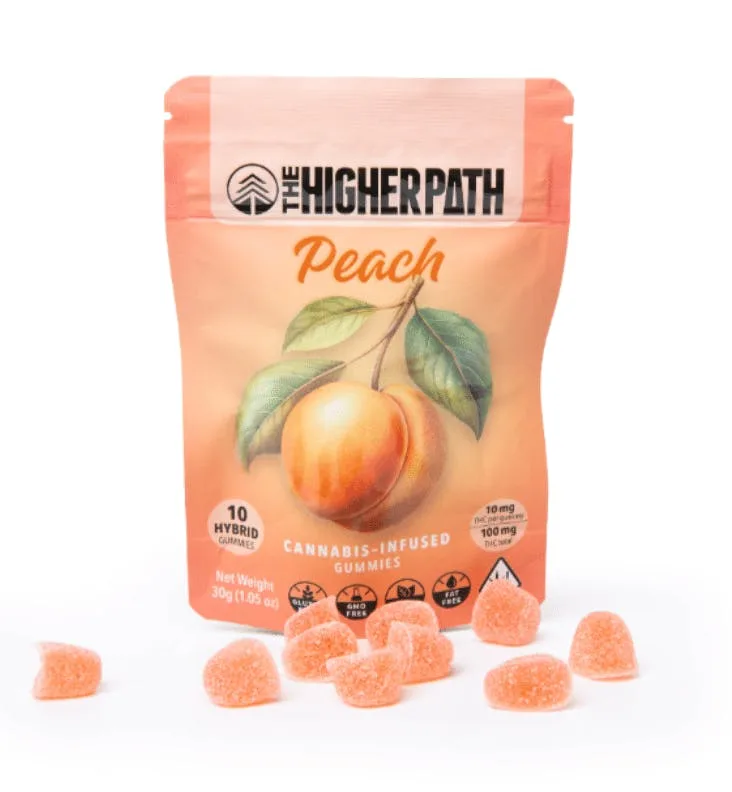 THE HIGHER PATH - $16 PEACH 10MG GUMMY 10 PACK
