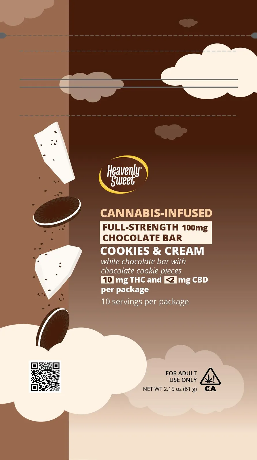 Heavenly Sweet - Cookies & Cream Bar (100mg)