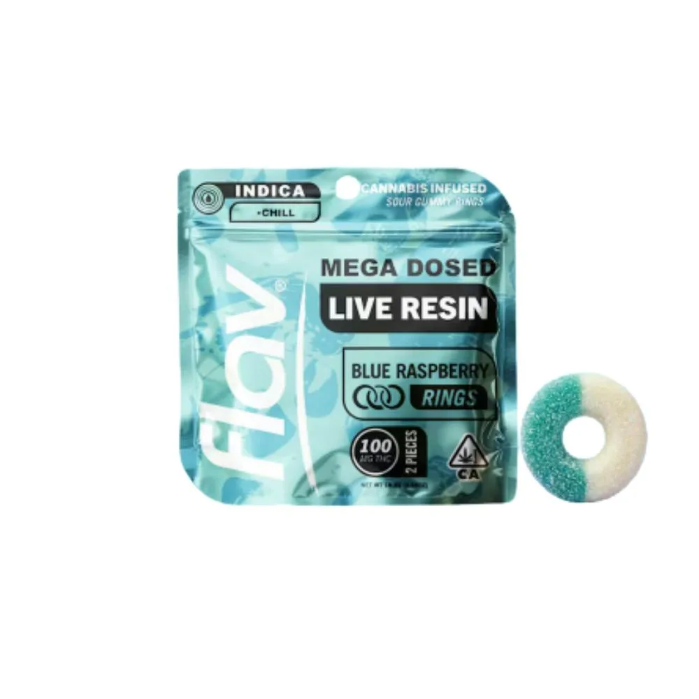 FLAV: Blue Raspberry Mega-Dose Rings 2pk/100mg (I)