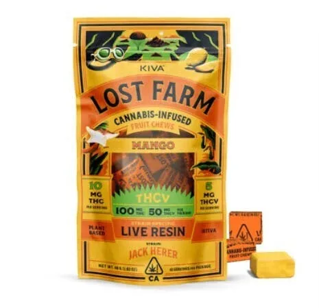 MANGO JACK HERER THCV 10:5 LOST FARM FRUIT CHEWS