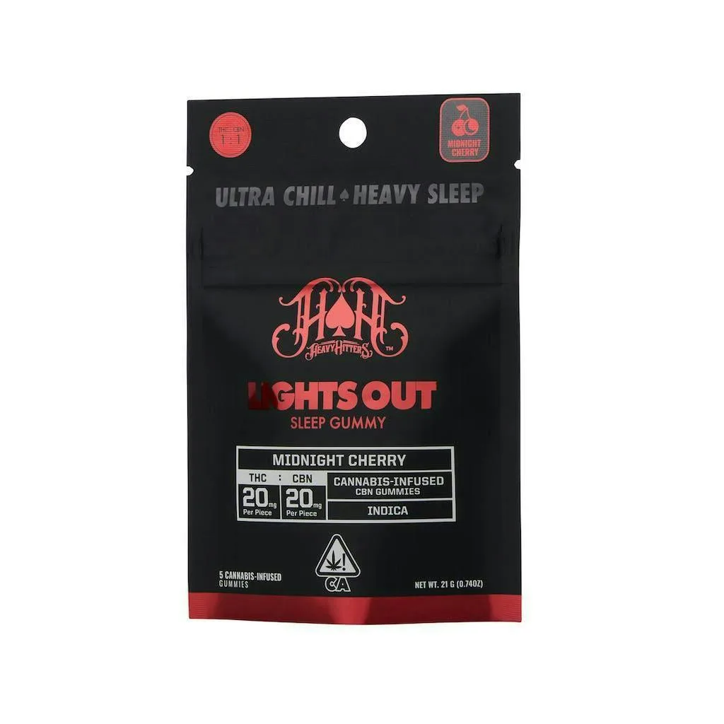 Heavy Hitters - Midnight Cherry Gummies - CBN Sleep -100mg - Midnight Cherry