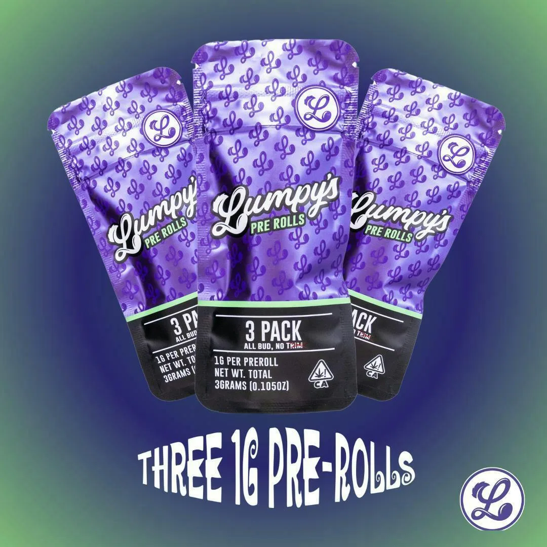 Lumpy's Flowers | Pre-Roll 3 Pack | ThreePeat | H(I) | 3g
