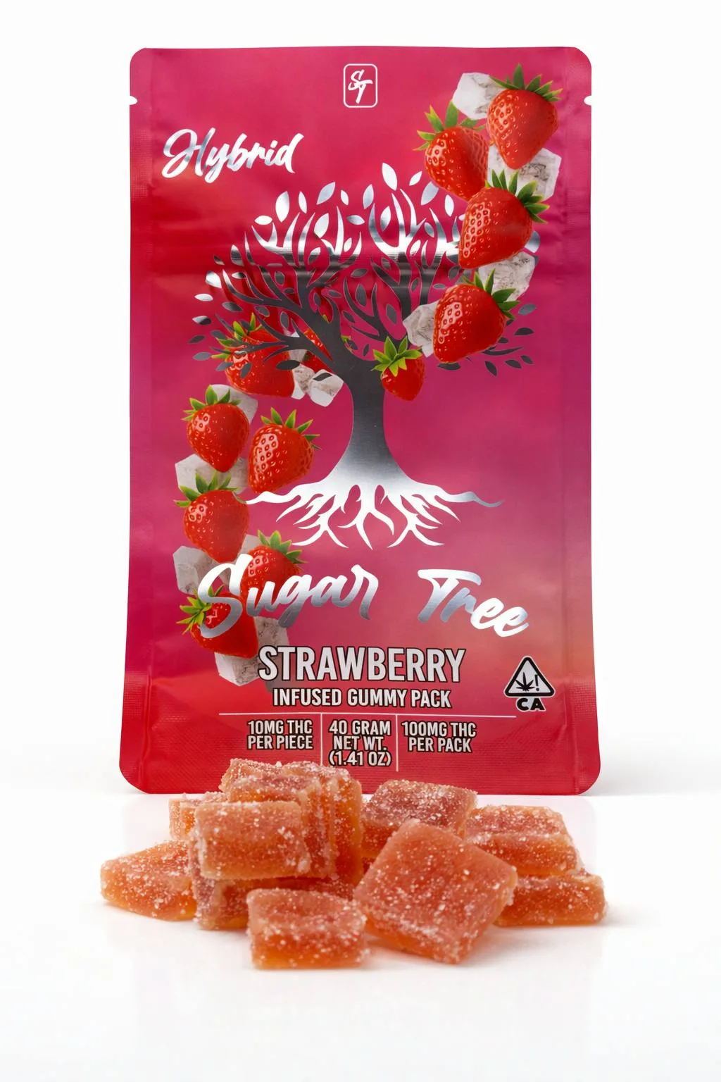 Sugar Tree - Strawberry Infused Gummies, 100mg THC 10pk