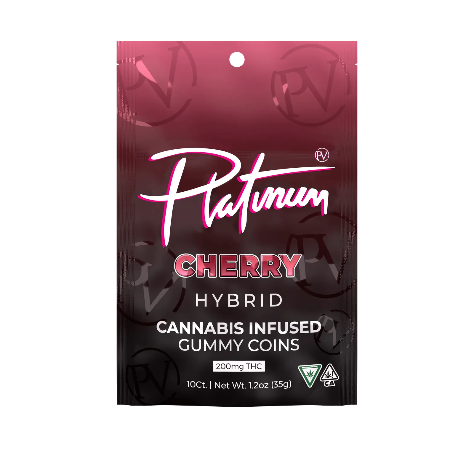 Platinum Cherry Gummies 10pc 100mg THC (Hybrid)