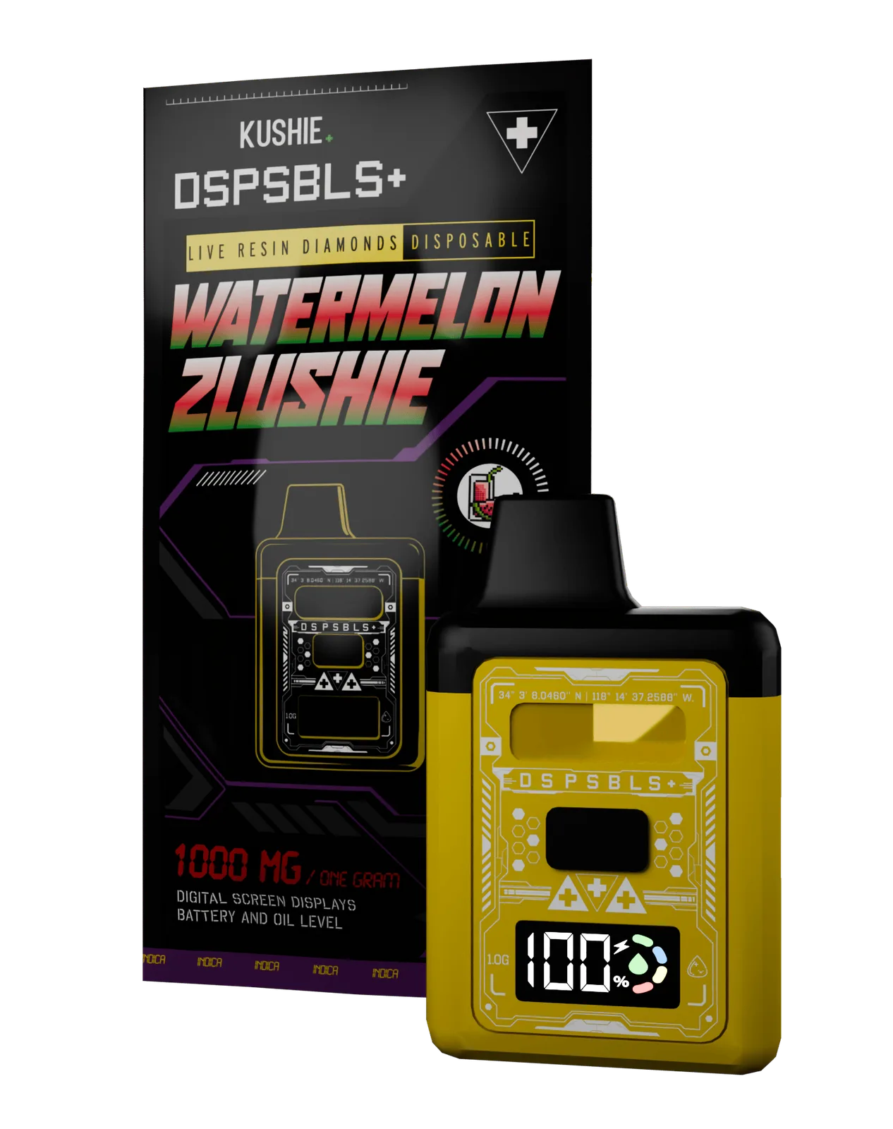 Watermelon Zlushie (Indica) - DSPSBLS+ 1G Live Resin Diamonds All In One