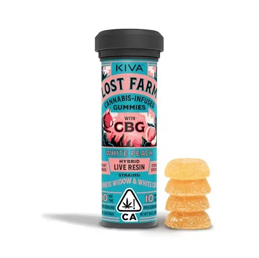 Kiva Lost Farm Live Resin Gummies White Peach CBG