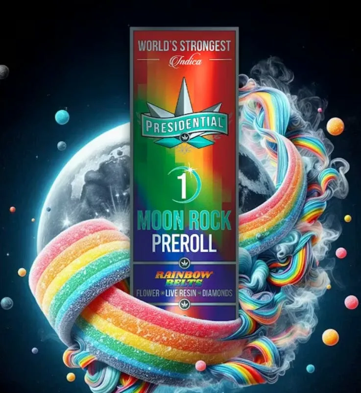 PRESIDENTIAL - RAINBOW BELTS MOON ROCK PREROLL