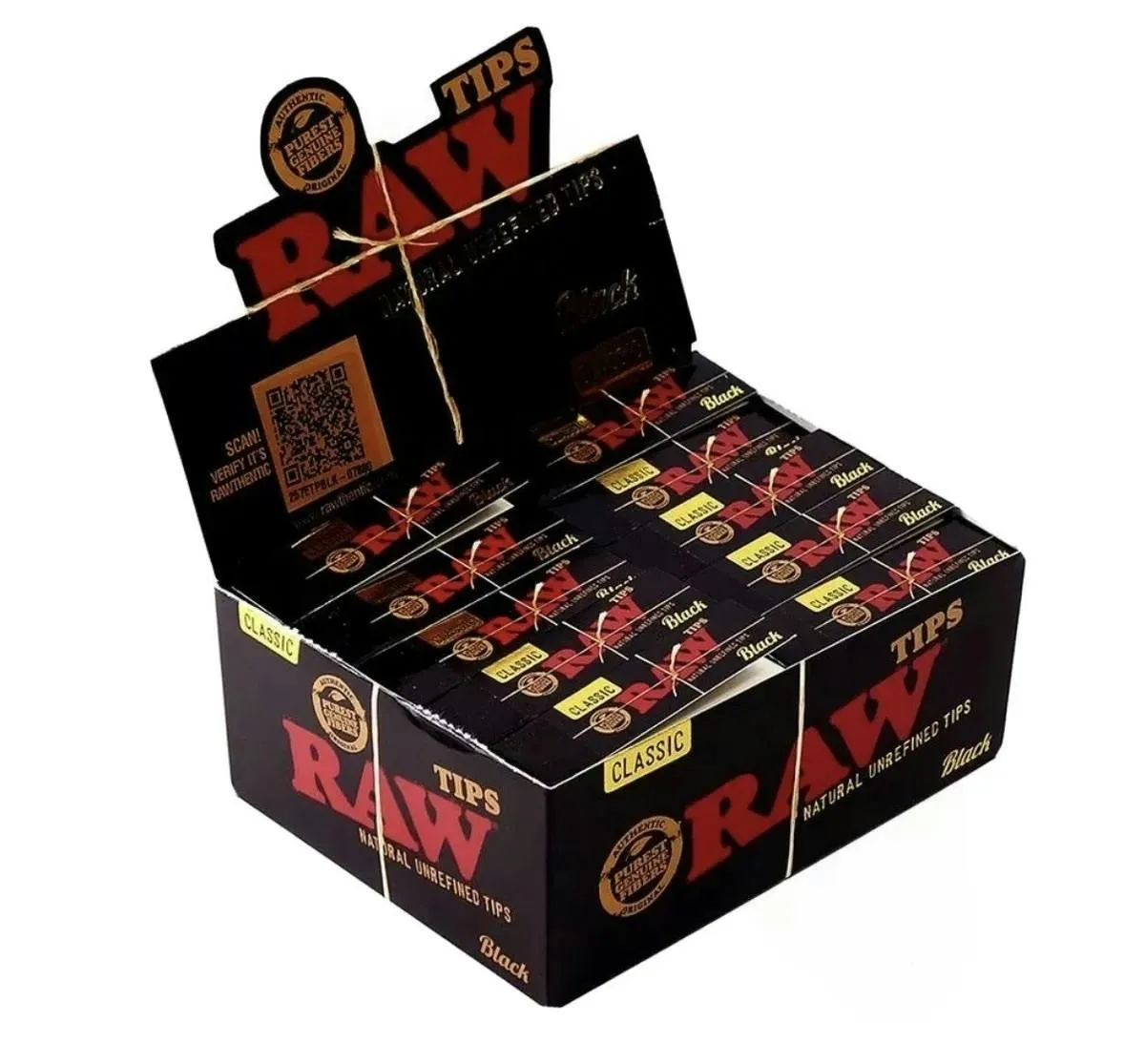 Raw- Black Classic Natural Unrefined Tips
