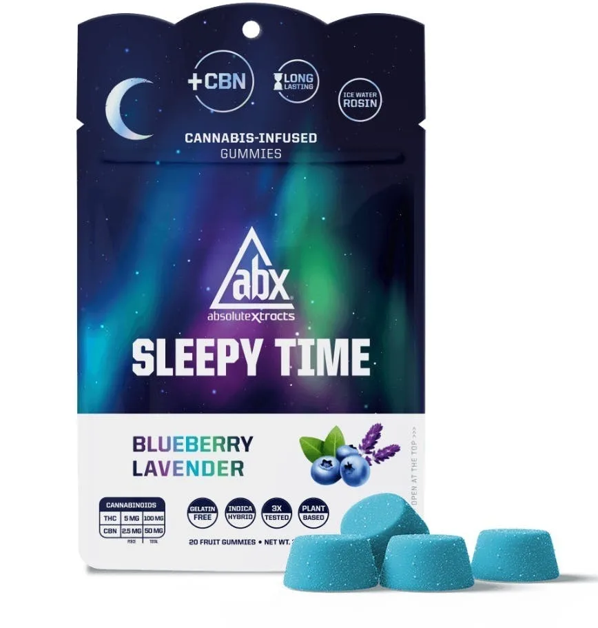 ABX - Blueberry Lavender Sleepy Time Hash Rosin + CBN Gummies - 100mg