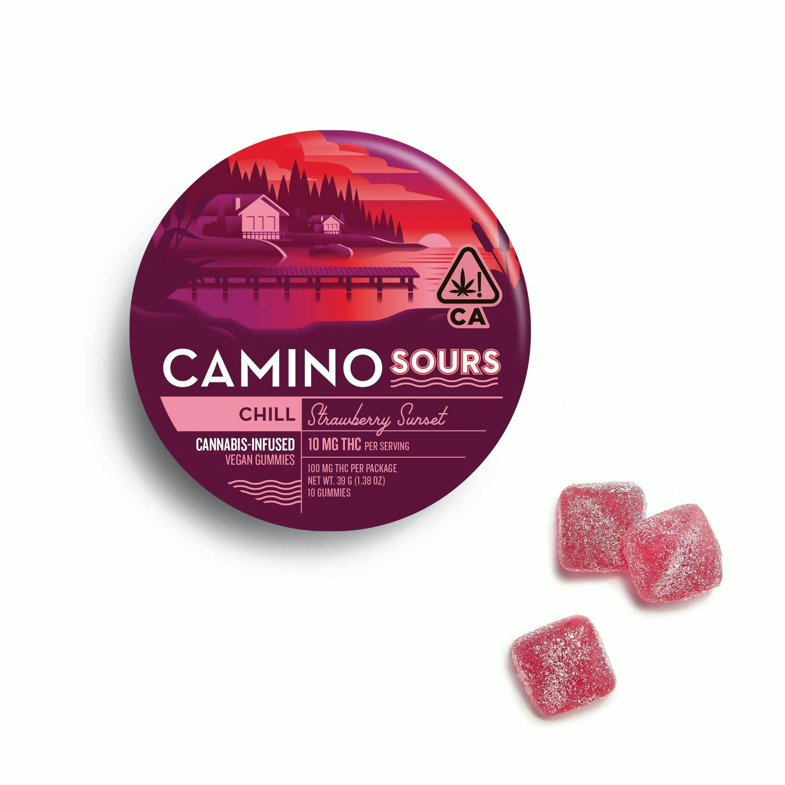 100mg Sours Strawberry Sunset Gummies